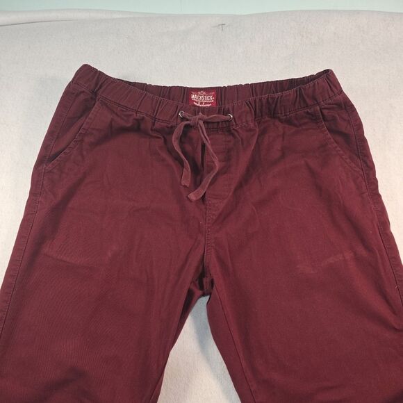 Matchstick Elastic Waist Joggers Pull On Chino Pants Men's Size 40 Burgundy - Picture 3 of 11